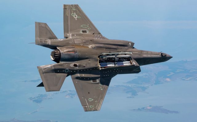 F-35 with internal weapons bay open