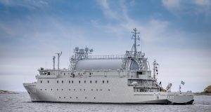 HMS Artemis SIGINT ship on sea trials