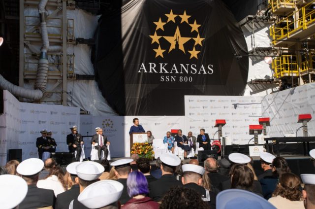 USS Arkansas keel laying