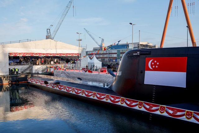 Singapore Type 218SG submarine launch