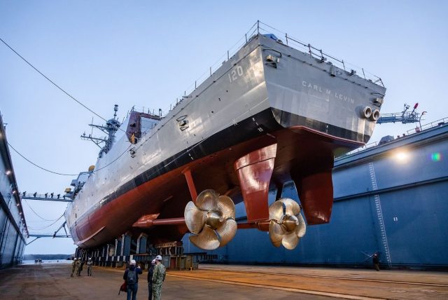 future USS Carl M. Levin launch