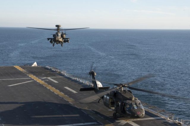 USS Tripoli US Army US Air Force helicopters