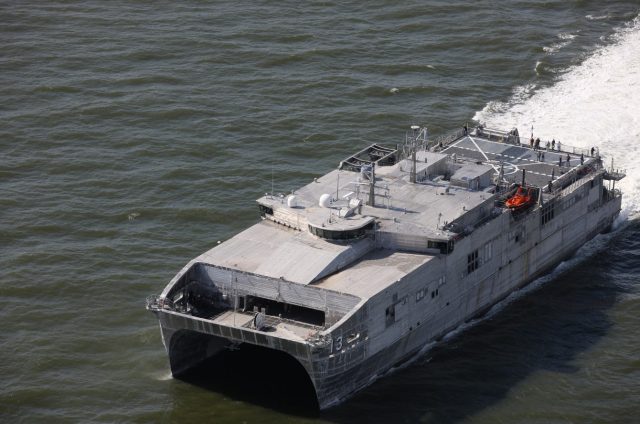 Unmanned Spearhead-class EPF 13 transport ship handed over to US Navy by Austal