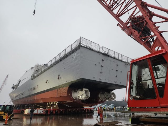USS Cleveland LCS launch